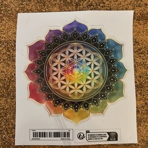(3 for $20)Rainbow Flower of Life vinyl sticker
